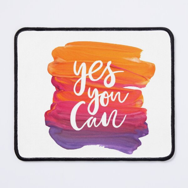 Item preview, Motivational Abstract Design Yes You Can White Hand Written with Purple Red Orange Paint Brush Strokes designed and sold by WearWolfDesigns.