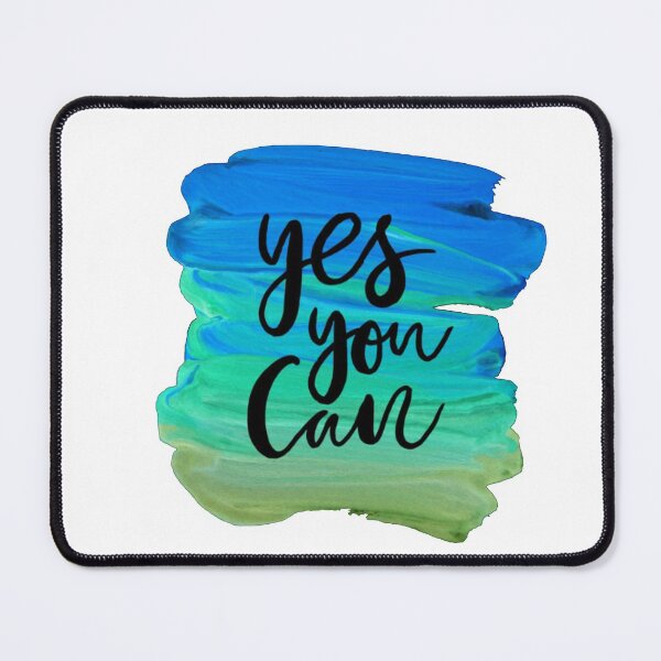 Item preview, Motivational Abstract Design - Yes You Can - Black Hand Written with Green Blue Paint Brush Strokes designed and sold by WearWolfDesigns.