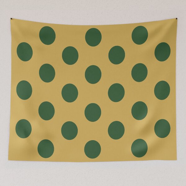 Item preview, Large PINE GREEN and GOLD POLKA DOTS designed and sold by RachelMacht.