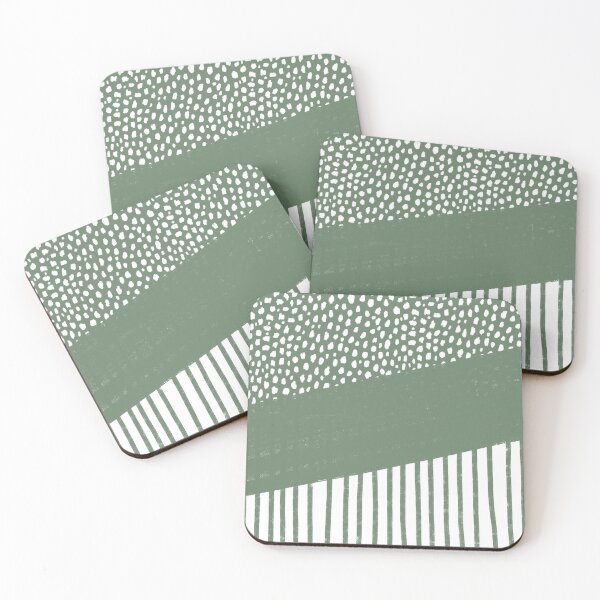 Item preview, Polka Dots and Stripes Pattern (sage green/white) designed and sold by Design Minds Boutique.