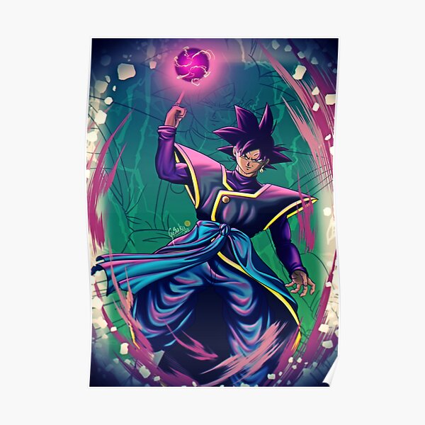 Goku Black Zamasu Style Poster For Sale By Gosaku Arts Redbubble 3818