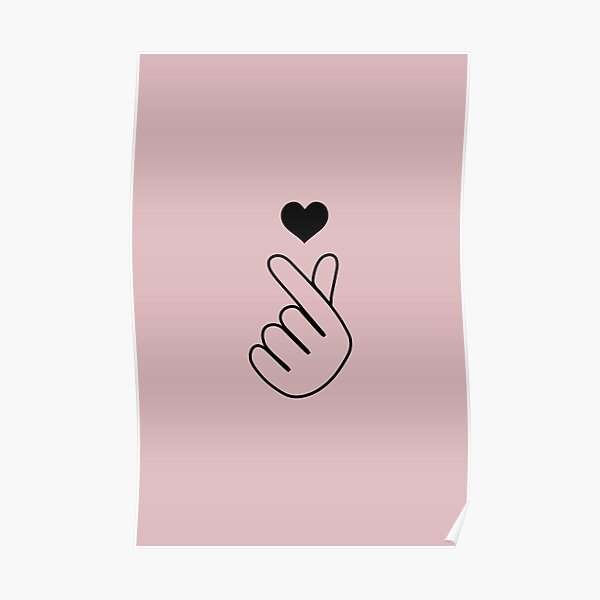 Finger Heart Sign Posters Redbubble