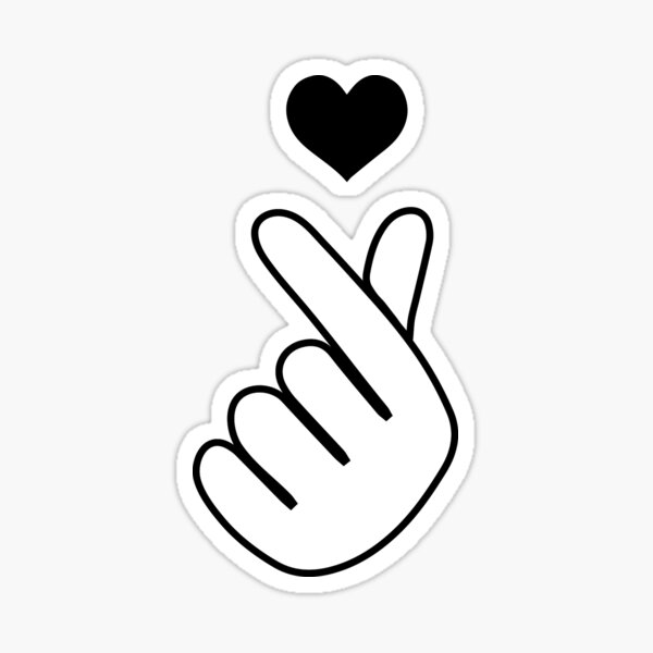 "KPOP Finger Heart Symbol - Pastel Pink" Sticker for Sale by