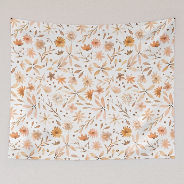 Item preview, Vintage Gold Watercolor Floral designed and sold by Marie Funseth.