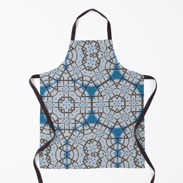 Artikelvorschau,  Kaspisches Gitter 9 blaues und weißes Fliesenmuster - Künstlerin Jenny Meehan entworfen und verkauft von Jenny Meehan Art Prints and Patterns  .