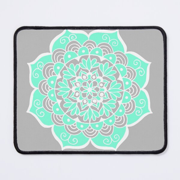 Item preview, Turquoise and Grey Mandala designed and sold by Julie Erin Designs.