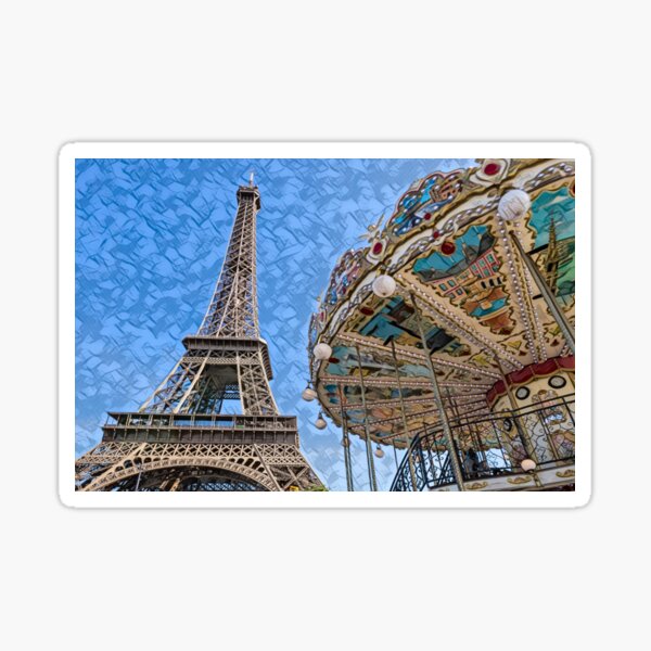 Eiffel Tower and Carousel Sticker