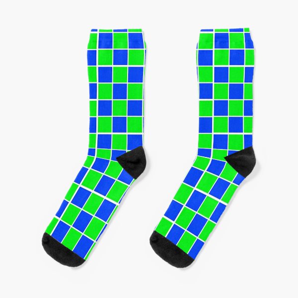 Blue and green checkered Socks