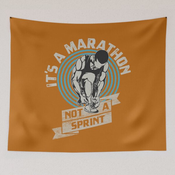 Item preview, It's A Marathon Not A Sprint motivational running quote designed and sold by FontGraphics.