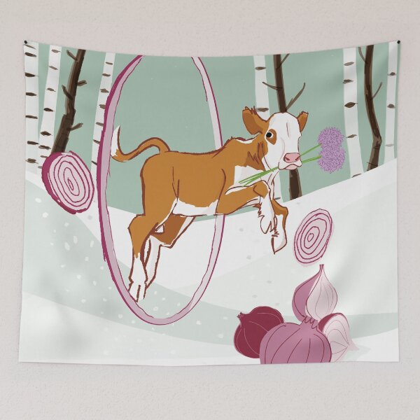 Item preview, Sipuli the male calf with onions #1 designed and sold by EskTuulispaa.