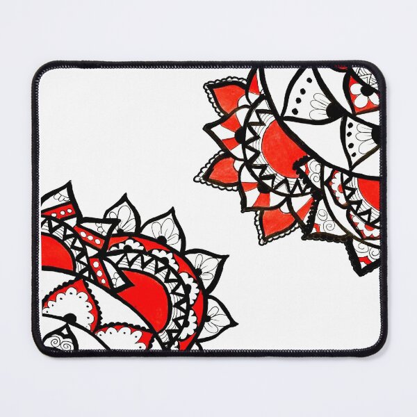 Item preview, Red and Black Hand Drawn Mandala Art designed and sold by RomeoSketches.