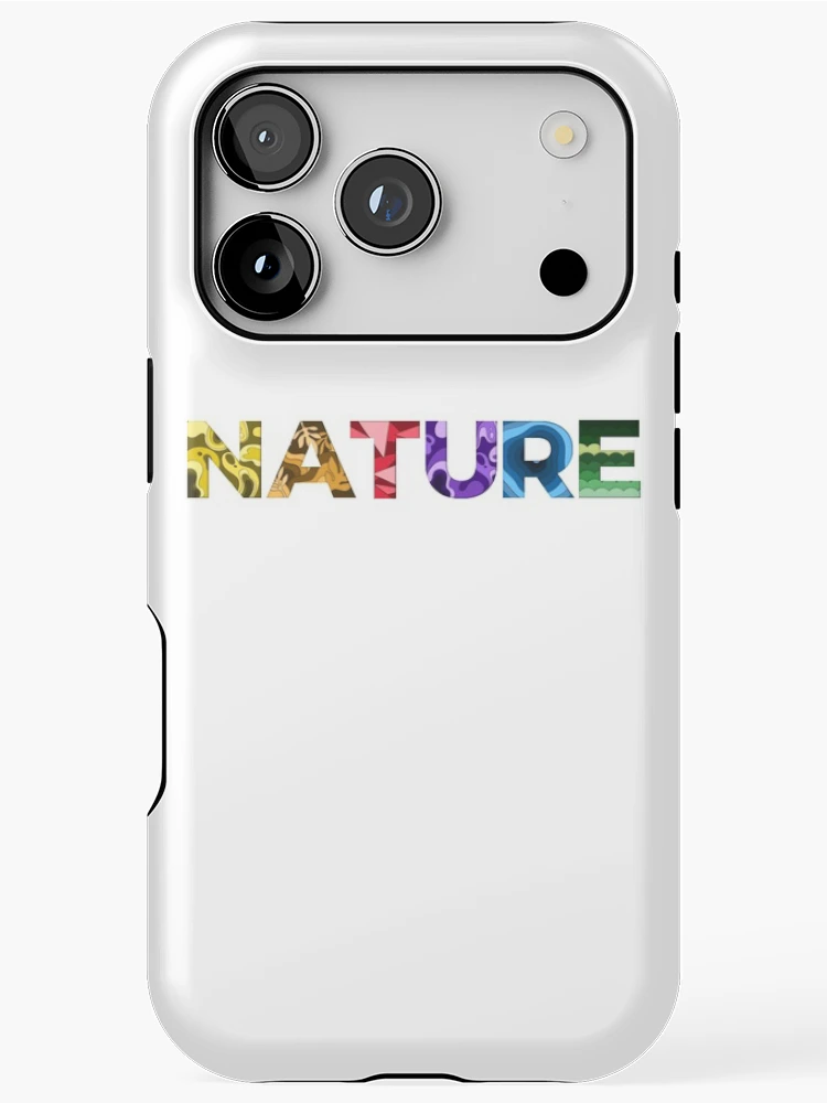 Thumbnail 1 of 4, iPhone Case, Nature In Rainbow Letters designed and sold by FoxCodeCreation.