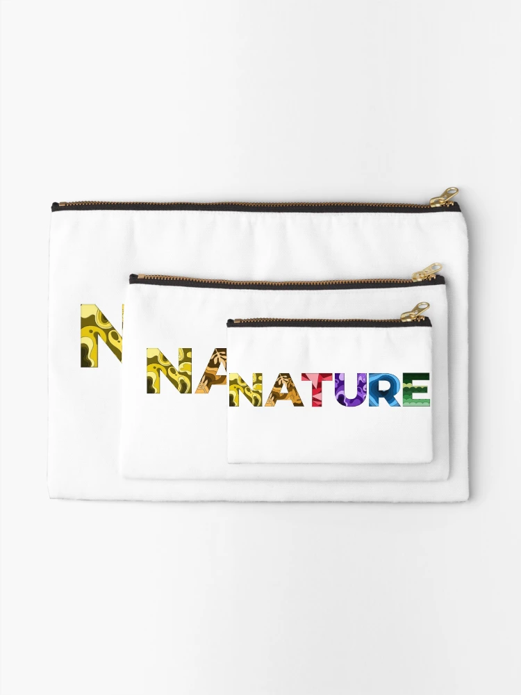 Thumbnail 2 of 4, Zipper Pouch, Nature In Rainbow Letters designed and sold by FoxCodeCreation.