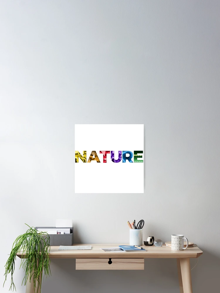 Thumbnail 2 of 3, Poster, Nature In Rainbow Letters designed and sold by FoxCodeCreation.