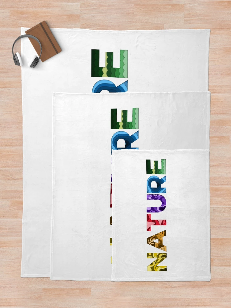 Thumbnail 5 of 6, Throw Blanket, Nature In Rainbow Letters designed and sold by FoxCodeCreation.
