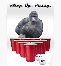 Harambe Beer Pong Step Up Poster