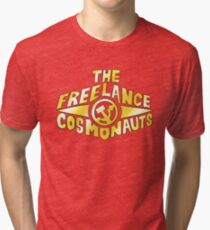 The Freelance Cosmonauts- Logo (Gold w/red) Tri-blend T-Shirt