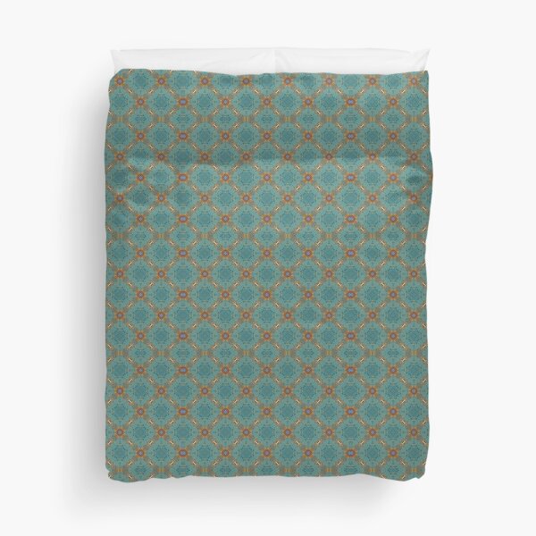 Turquoise gold pattern Duvet Cover
