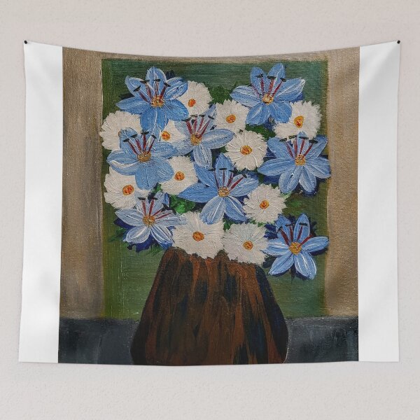 Item preview, Some lillys and carnations in a bronze vase designed and sold by kkartwork.