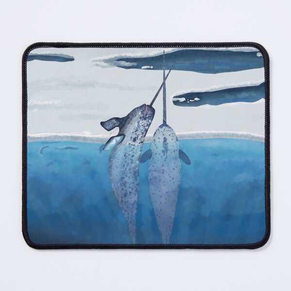 Item preview, Narwhals emerging from the cold ocean designed and sold by Brushes with Nature.