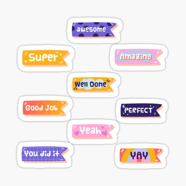 Good work 9 piece stickerpack Sticker for Sale by raquelbecrafty