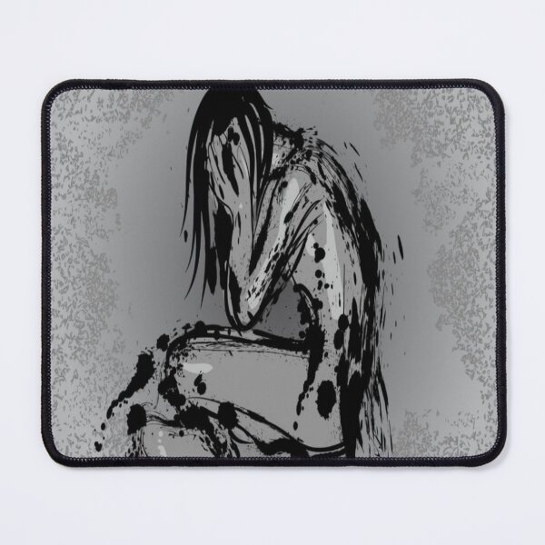 Item preview, Dark Depression Abstract Woman Crying Blotched Ink designed and sold by WearWolfDesigns.