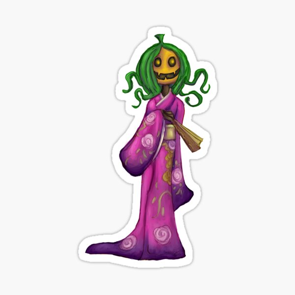Bird Seed: Kimono Monster Pumpkin Sticker