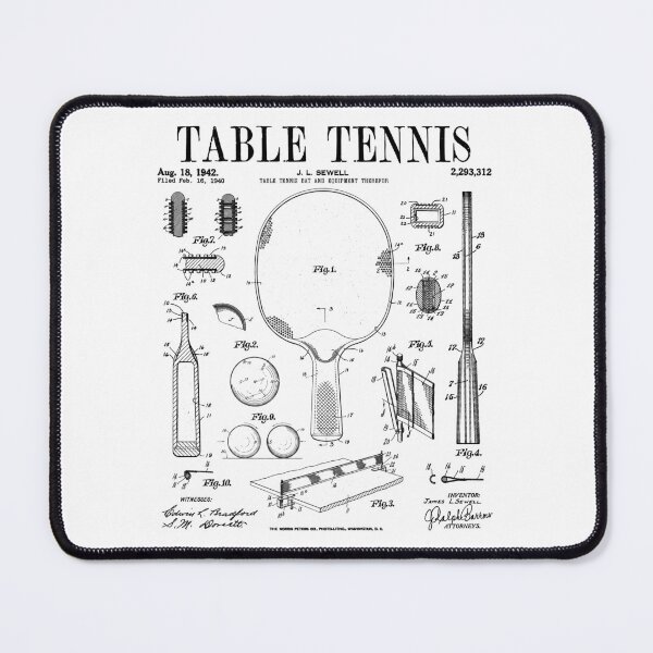 Item preview, Table Tennis Ping Pong Old Vintage Patent Drawing Print designed and sold by GrandeDuc.