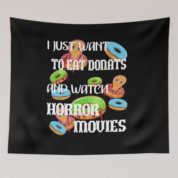 Item preview, I Just Want To Eat Donut And Watch Horror Movies designed and sold by Bodino.