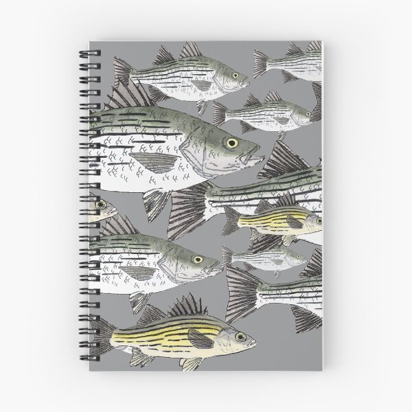 Item preview, White and Yellow Bass School designed and sold by fishfolkart.