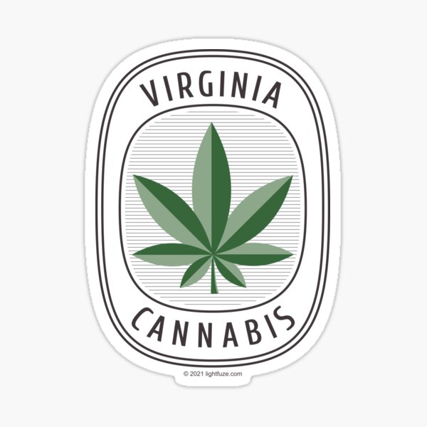 Virginia Cannabis Retro Label Sticker