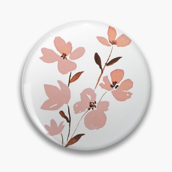 Item preview, salmon color flowers watercolor painting designed and sold by Saba-Red-Ideas.