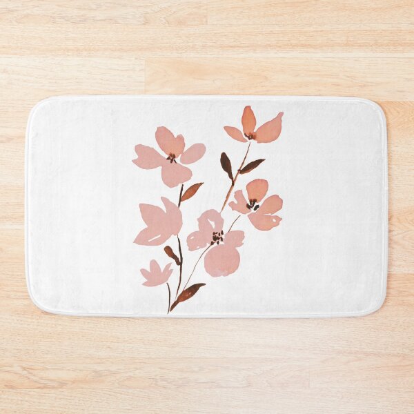 Item preview, salmon color flowers watercolor painting designed and sold by Saba-Red-Ideas.