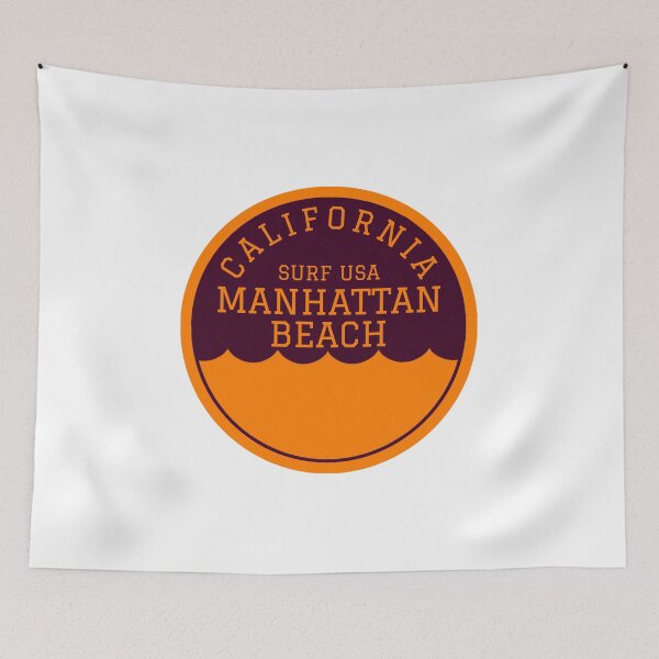 Item preview, Manhattan Beach California Vintage Retro Surf USA Travel Vacation Summer Sunset Beach designed and sold by tmartinezta.