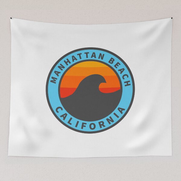 Item preview, Manhattan Beach California Vintage Retro Surf USA Travel Vacation Summer Sunset Beach designed and sold by tmartinezta.