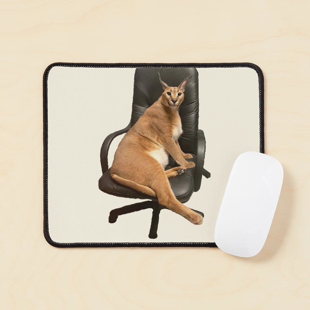 Funny Caracal Cat Floppa Meme Mouse Pad Square Non-Slip Rubber