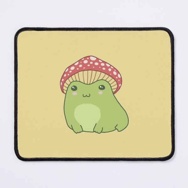 Item preview, Kawaii Frog with Toadstool Mushroom Hat: Cottagecore Aesthetic Toad, Edgy Kidcore Alt Emo Fairycore Fantasy Froggy designed and sold by MinistryOfFrogs.