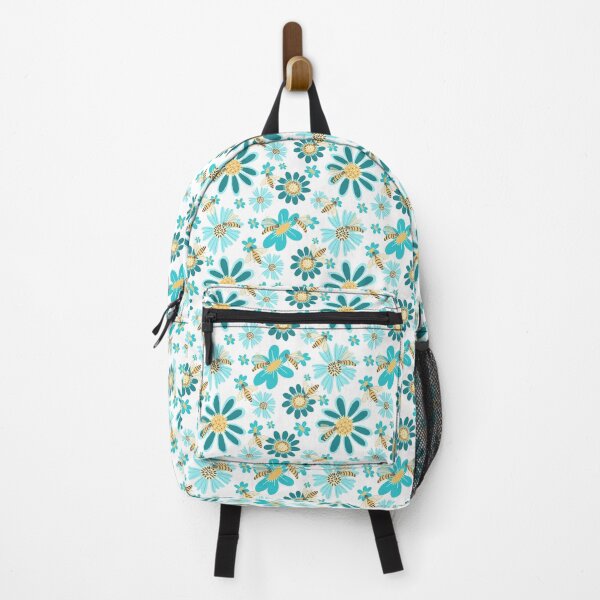 Item preview, Blue flowers with honey bee designed and sold by Zendays.