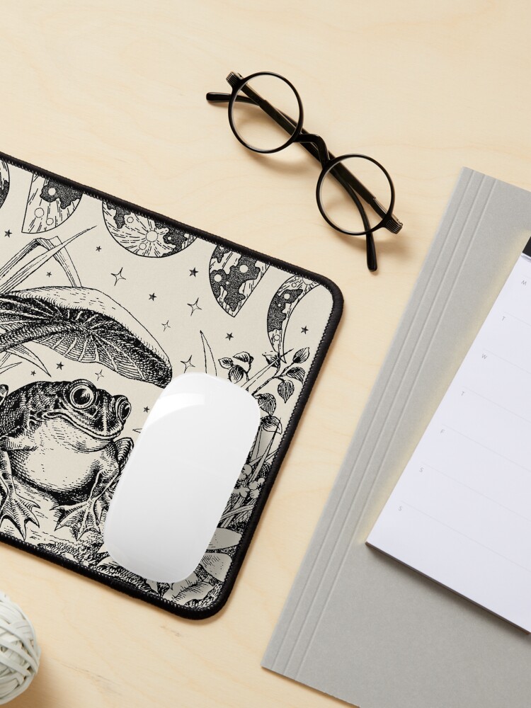Alternate view of Cute Cottagecore Aesthetic Frog Mushroom Moon Witchy Vintage - Dark Academia Goblincore Witchcraft Froggy - Emo Grunge Nature Fantasy - Fairycore Toad Toadstool Pond Mouse Pad