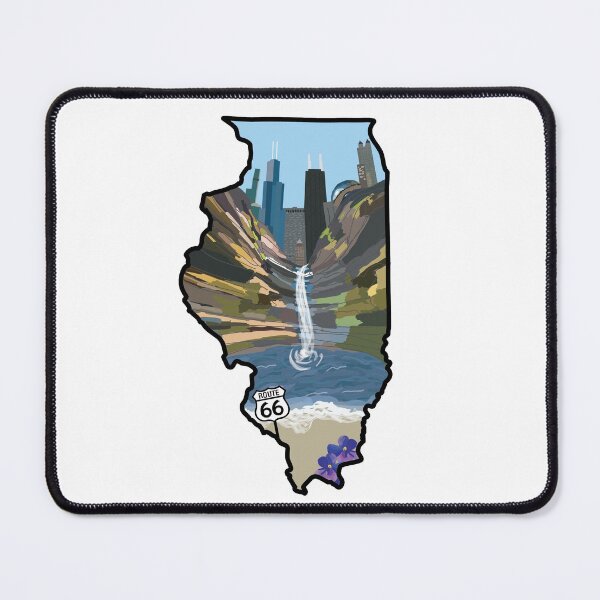 Item preview, illinois state chicago route 66 drawing designed and sold by greenotterart.