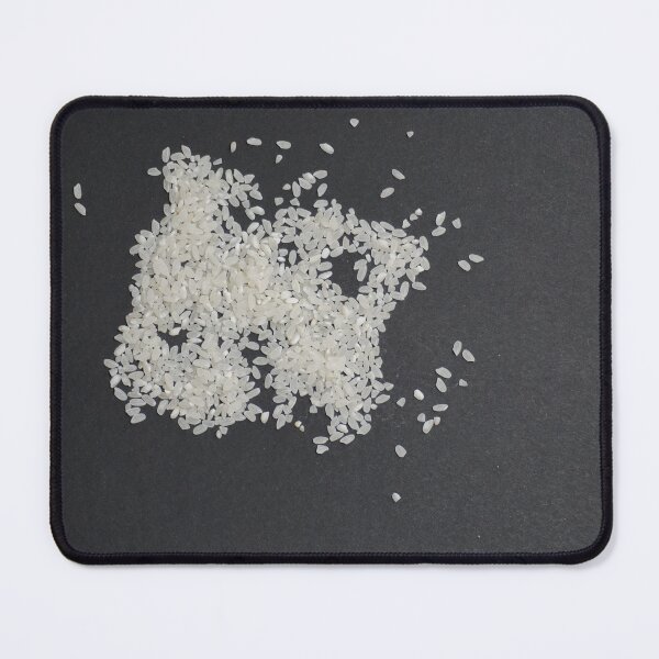 Item preview, Scattered white uncooked rice on a black background designed and sold by Tae Mi.