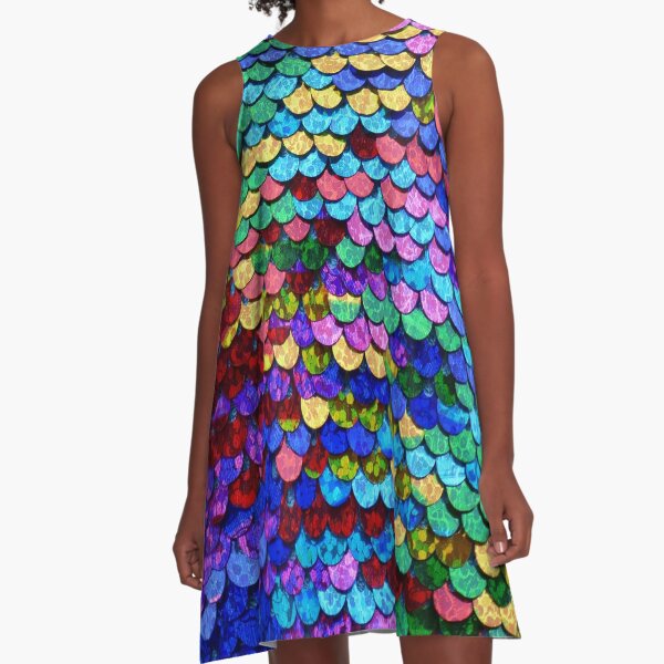 Rainbow sequin A-Line Dress