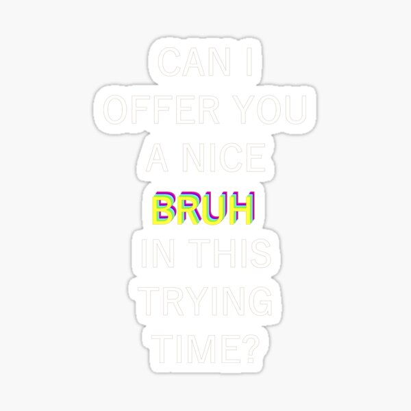 A Nice Bruh in this Trying Time Sticker