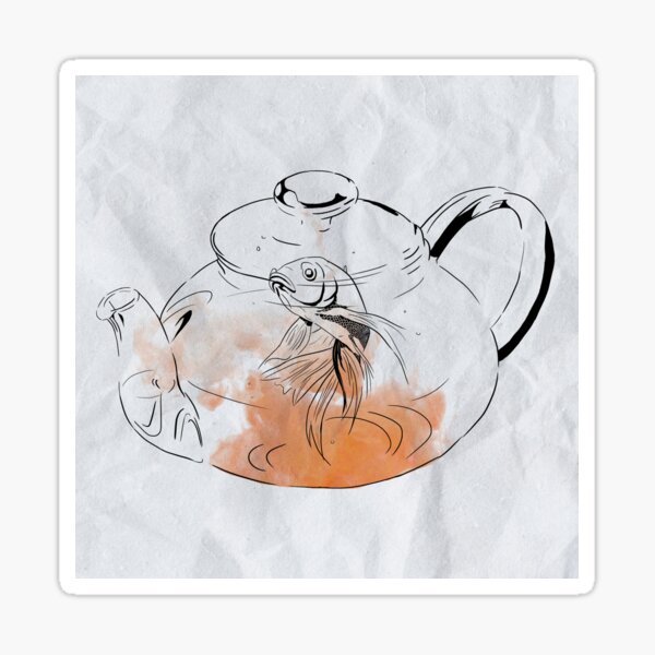 fish in a teapot Sticker
