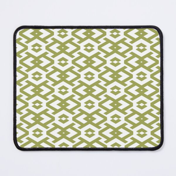Item preview, Green And White Art Deco Geometric Shape Pattern Inspired by 2022 Trending Color - Hue - Shade Pantone Pickled Pepper 16-0436 designed and sold by ColorOfTheYears.