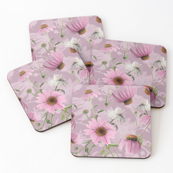 Item preview, Echinacea Cone Flower Pattern with Straw Flowers designed and sold by cozycaroline.