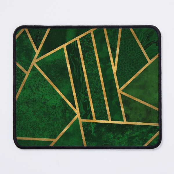 Item preview, Abstract Forest Green and Gold Geo designed and sold by AmbienceArt.