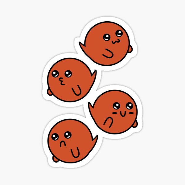 Burnt Orange and Purple Ghost Pattern Sticker