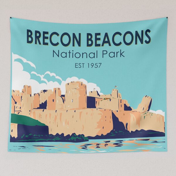 Item preview, Brecon Beacons Caerphilly Castle National Park Wales Vintage designed and sold by KrisSidDesigns.