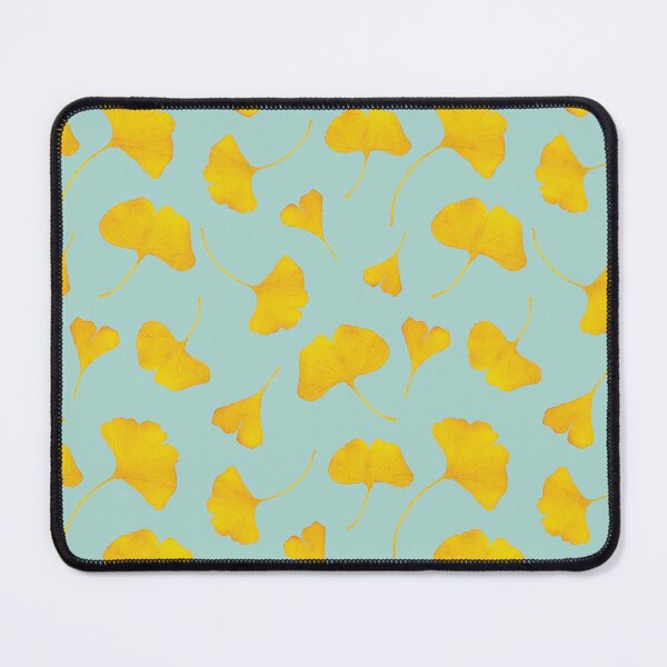 Item preview, Golden Ginkgo Leaves on Blue Background - Fall Colors Repeated Pattern designed and sold by AlicjaCurioseur.